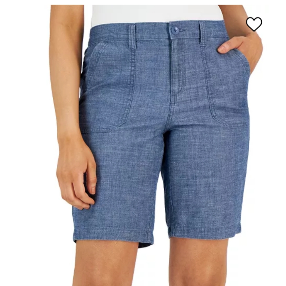 KENDRA SCOTT women's mid-rise chambray shorts